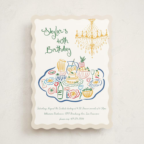 This is a lemon party invitations with standard by Jenna Holcomb called dinner table printing on signature in standard
