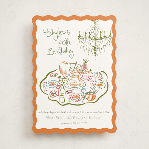 This is a marmalade party invitations with standard by Jenna Holcomb called dinner table printing on signature in standard
