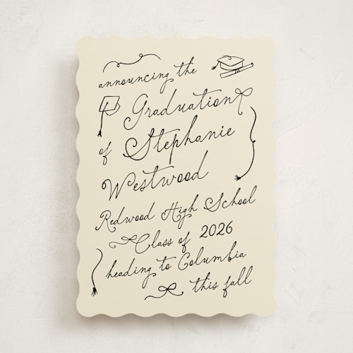 This is a bamboo graduation announcements with standard by Creo Study called take a bow printing on signature in standard