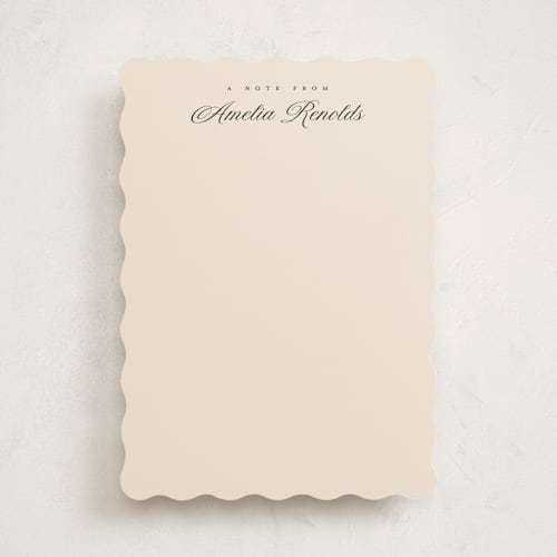 This is a cream personalized stationery thank you cards with standard by Pixel and Hank called minimal elegance printing on signature in 5x7