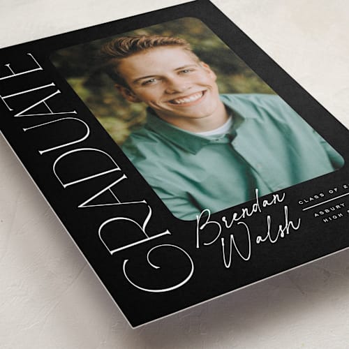 This is a eclipse graduation announcements with standard by Everett Paper Goods called distinguished printing on recycled smooth signature in grand