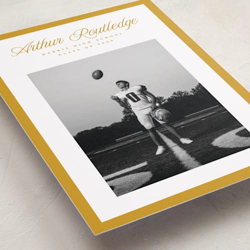This is a daisy graduation announcements with standard by Pati Cascino called silo printing on recycled smooth signature in grand