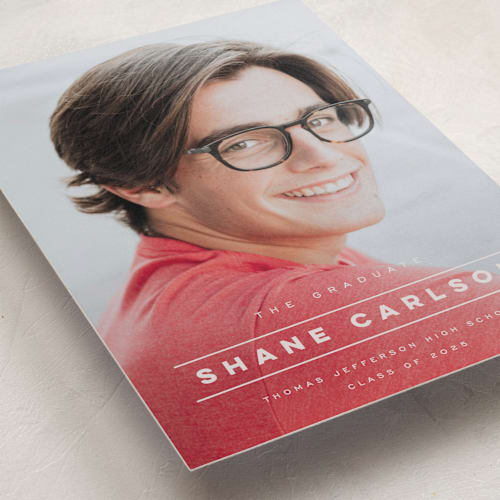 This is a mist graduation announcements with standard by Emily Sabol Goss called headlined printing on recycled smooth signature in grand