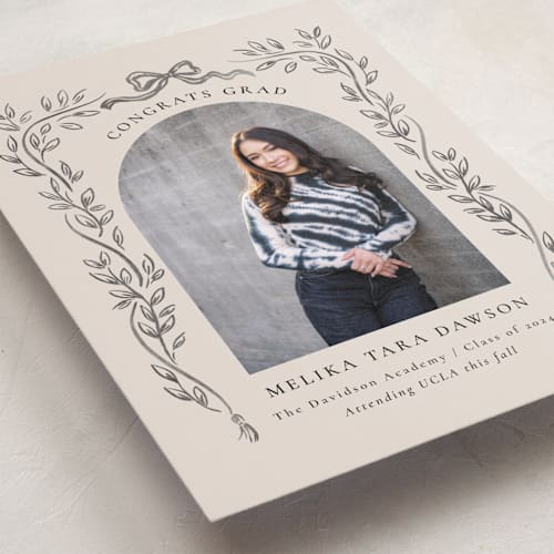 This is a ink graduation announcements with standard by Petra Kern called chic printing on recycled smooth signature in grand