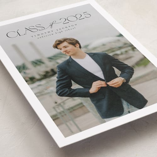 This is a charcoal graduation announcements with standard by Nicole Walsh called class printing on recycled smooth signature in grand