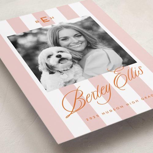 This is a sorbet graduation announcements with standard by Susan Zinader called bexley printing on recycled smooth signature in grand