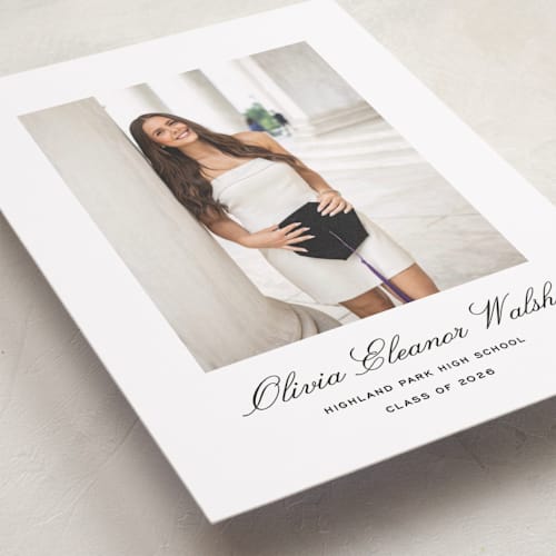 This is a ink graduation announcements with standard by Megan Davis called cecilie printing on recycled smooth signature in grand