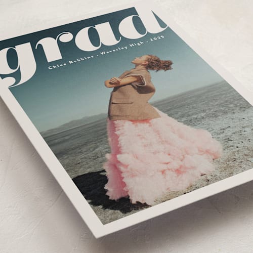 This is a mist graduation announcements with standard by Gwen Bedat called the cover printing on recycled smooth signature in grand