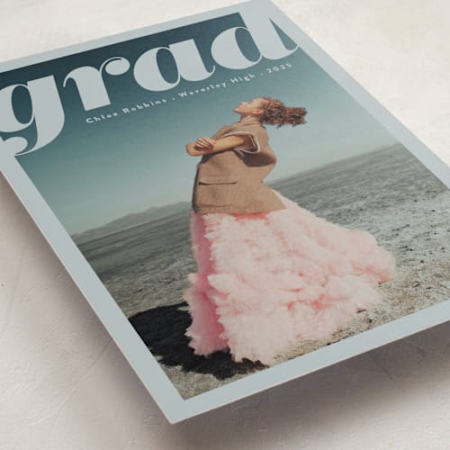 This is a glacier graduation announcements with standard by Gwen Bedat called the cover printing on recycled smooth signature in grand