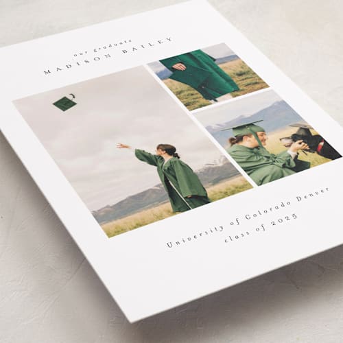 This is a snow graduation announcements with standard by Emily Sabol Goss called graduate gallery printing on recycled smooth signature in grand
