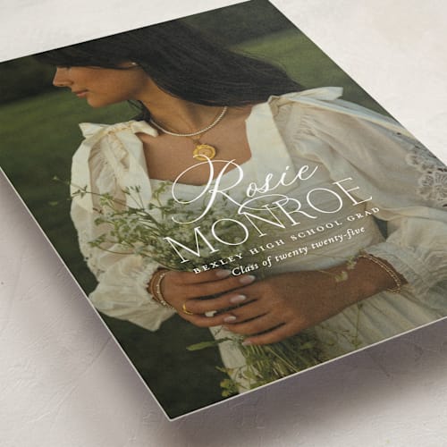 This is a cotton graduation announcements with standard by Oscar and Emma - Karly Depew called classic allure printing on recycled smooth signature in grand