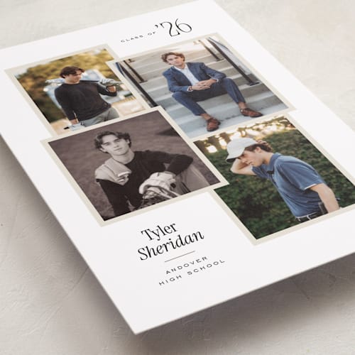 This is a cloud graduation announcements with standard by Jennifer Wick called seventeen printing on recycled smooth signature in grand