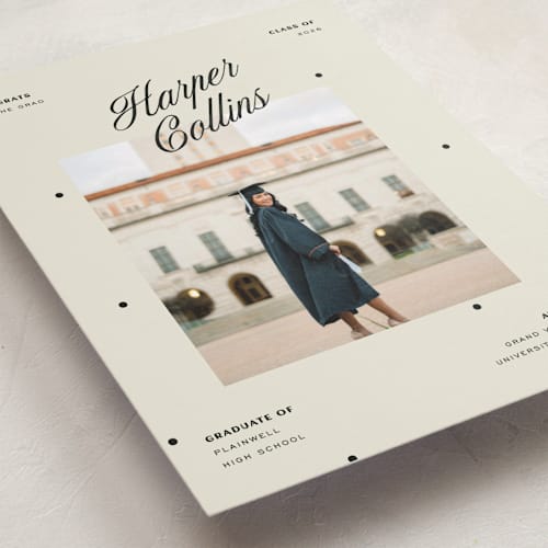 This is a butter graduation announcements with standard by Pixel and Hank called the modern printing on recycled smooth signature in grand