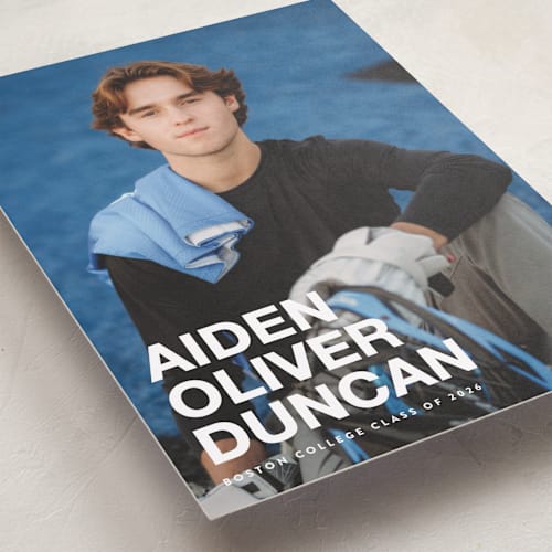 This is a cloud graduation announcements with standard by Maria Alou called the graduate printing on recycled smooth signature in grand