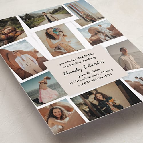 This is a linen graduation invitations with standard by Claudia Orengo called keepsakes printing on recycled smooth signature in grand
