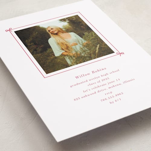 This is a peony graduation invitations with standard by Baumbirdy called photobook printing on recycled smooth signature in grand