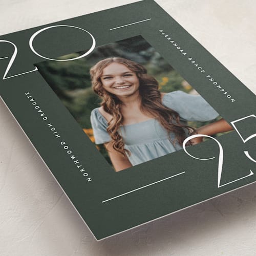 This is a ivy graduation announcements with standard by Kelly Schmidt called numbered printing on recycled smooth signature in grand