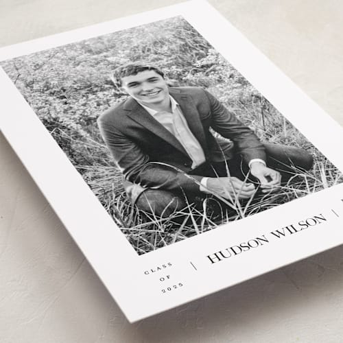 This is a onyx graduation announcements with standard by Benita Crandall called collegiate printing on recycled smooth signature in grand