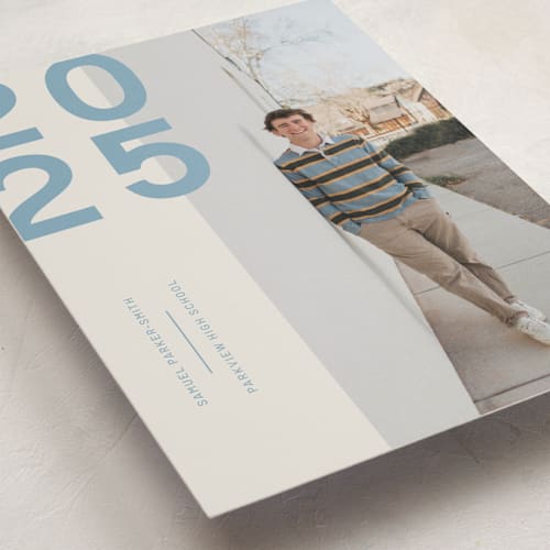 This is a lake graduation announcements with standard by Kelly Watkins called modern year printing on recycled smooth signature in grand