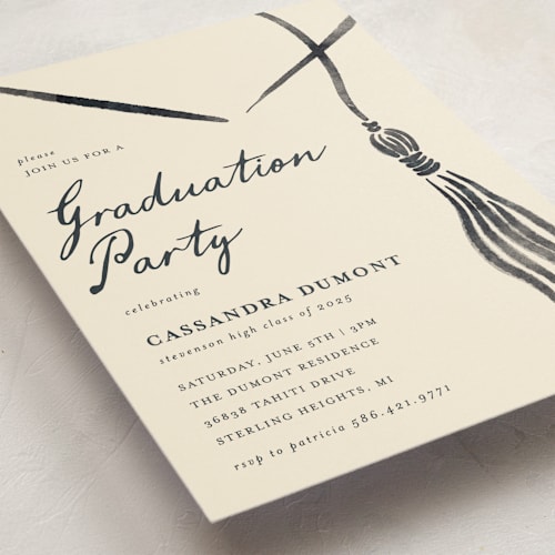 This is a ink graduation invitations with standard by Jamie Alexander called inked printing on signature in grand