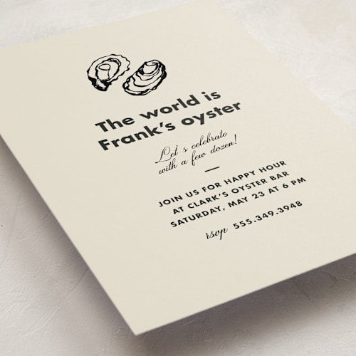 This is a caviar graduation invitations with standard by Megan Davis called oyster printing on signature in grand