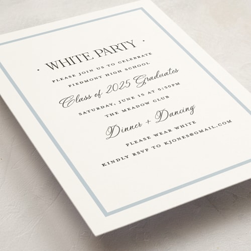 This is a hydrangea graduation invitations with standard by Carolyn MacLaren called dotted classic printing on signature in grand
