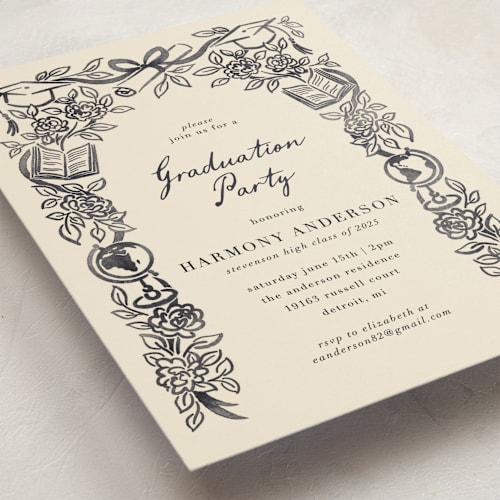 This is a ink graduation invitations with standard by Jamie Alexander called future in bloom printing on signature in grand