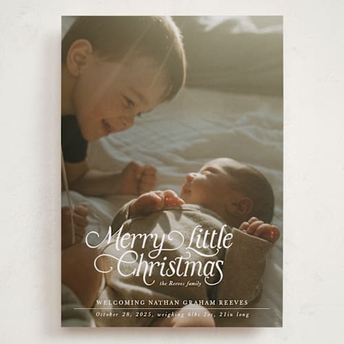 This is a sugar babys first christmas with standard by Jenna Holcomb called our merry little christmas printing on recycled smooth signature in grand