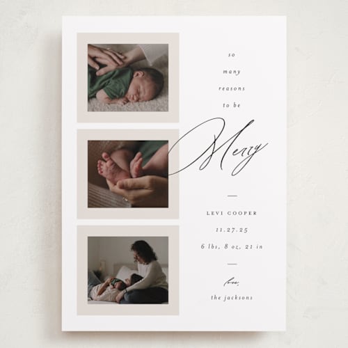 This is a snow babys first christmas with standard by Ashley Iwafuchi called so many reasons printing on recycled smooth signature in grand