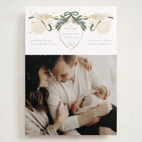 This is a juniper babys first christmas with standard by Jenna Holcomb called our angel printing on recycled smooth signature in grand