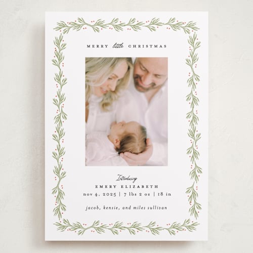 This is a mistletoe babys first christmas with standard by Julie Murray called little christmas printing on recycled smooth signature in grand