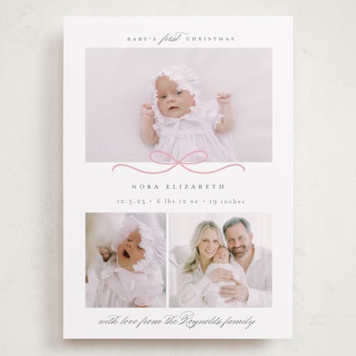 This is a candy babys first christmas with standard by Emily Betts called baby's first printing on recycled smooth signature in grand