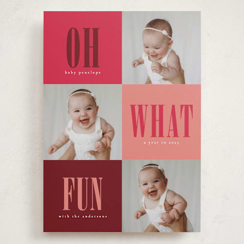 This is a mulled wine babys first christmas with standard by Stacy Maalouf called oh what fun printing on recycled smooth signature in grand