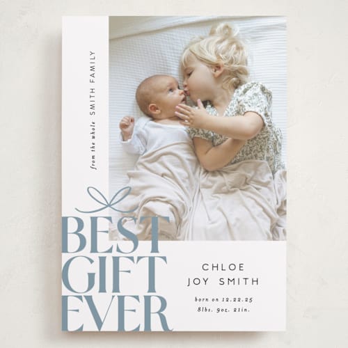 This is a frost babys first christmas with standard by Alethea and Ruth called best gift ever bow printing on recycled smooth signature in grand