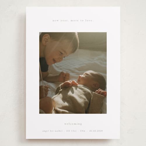 This is a linen babys first christmas with standard by Blustery August called more to love printing on recycled smooth signature in grand