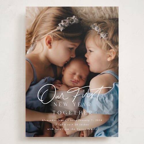 This is a snowflake babys first christmas with standard by Everett Paper Goods called together printing on recycled smooth signature in grand