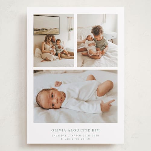 This is a shortcake grand birth announcements with standard by Emmeline Bramble called windows to our heart printing on smooth signature in grand