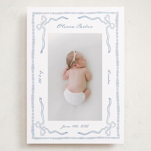 This is a sky grand birth announcements with standard by Jelena Vuletic called arabella printing on smooth signature in grand