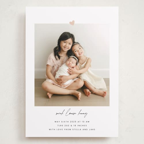 This is a camellia grand birth announcements with standard by Blustery August called camellia printing on recycled smooth signature in grand