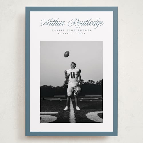This is a ocean graduation announcements with standard by Pati Cascino called silo printing on recycled smooth signature in grand