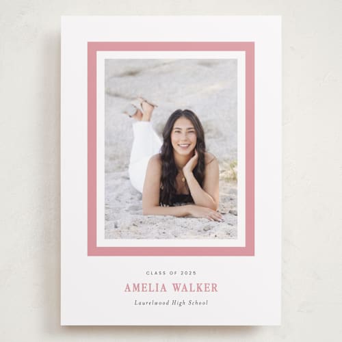 This is a peony graduation announcements with standard by Sara Hicks Malone called charm printing on recycled smooth signature in grand