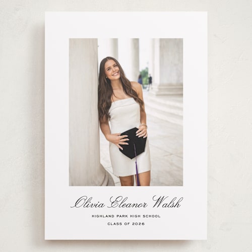 This is a ink graduation announcements with standard by Megan Davis called cecilie printing on recycled smooth signature in grand