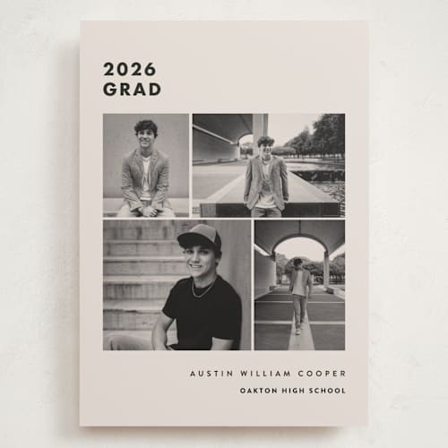 This is a sandstone graduation announcements with standard by Olivia Raufman called fourth quarter printing on recycled smooth signature in grand