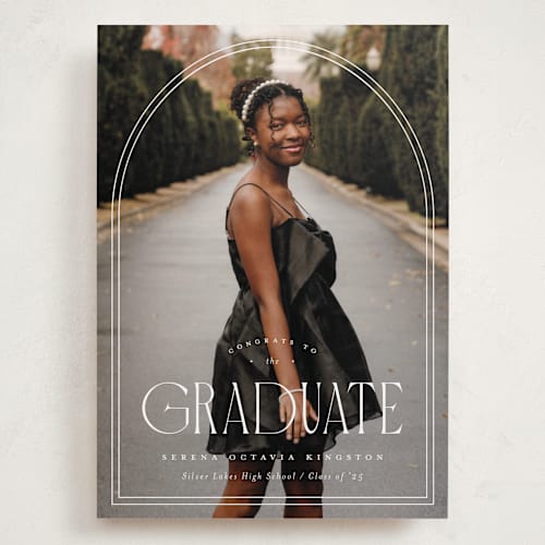 This is a cotton graduation announcements with standard by Carmia Jordaan called brilliant day printing on recycled smooth signature in grand
