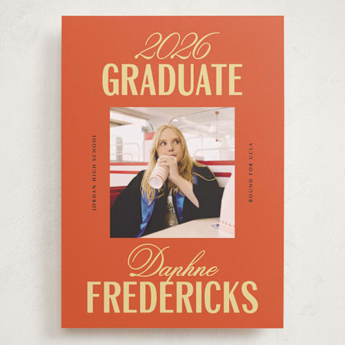 This is a sunshine graduation announcements with standard by Jackie Crawford called modern bright star printing on recycled smooth signature in grand