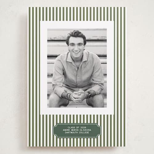 This is a pine graduation announcements with standard by Sherley Ferreira called stripes of success printing on recycled smooth signature in grand