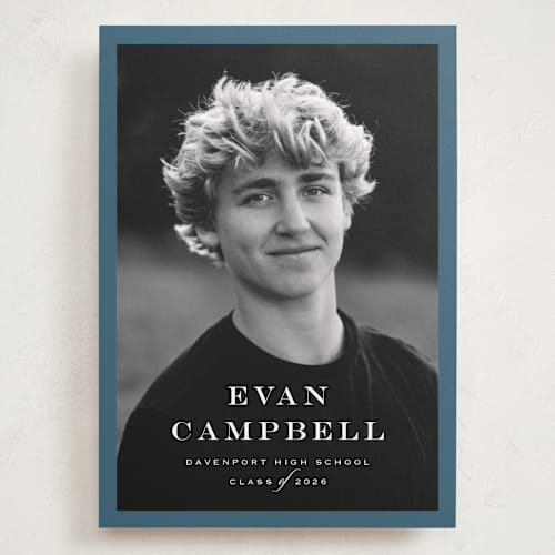 This is a rain graduation announcements with standard by Carolyn MacLaren called forever young printing on recycled smooth signature in grand