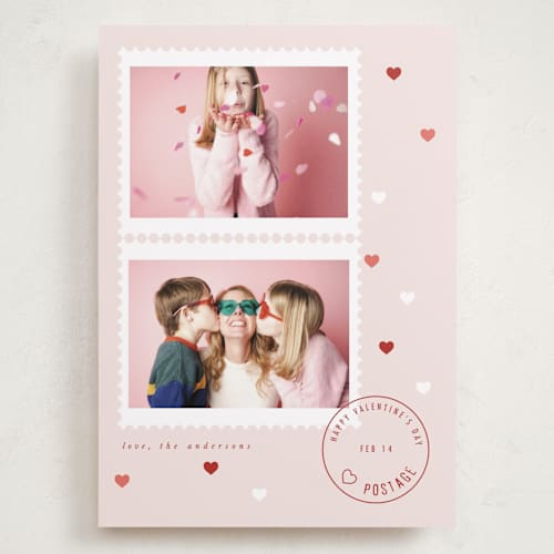 This is a bubblegum valentines day with standard by Maja Cunningham called love post printing on recycled smooth signature in grand