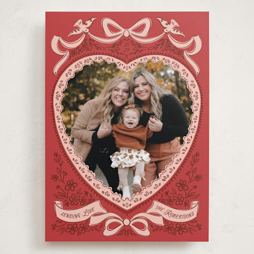 This is a saffron valentines day with standard by Jenna Holcomb called vintage heart printing on recycled smooth signature in grand