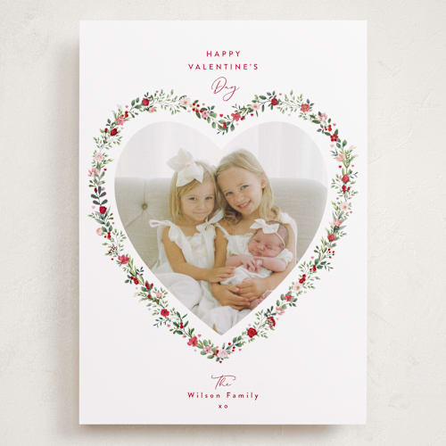 This is a berry valentines day with standard by Susan Moyal called florals & hearts printing on recycled smooth signature in grand